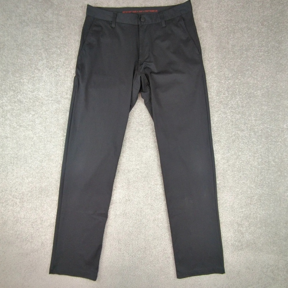Rhone Pants Mens 31x32 Black Commuter Stretch Performance Flat Front Chino Pants